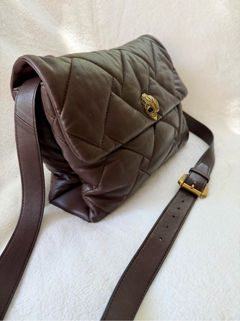 Kurt Geiger London Medium Kensington Soft Bag - Brown Leather - Picture 3 of 16